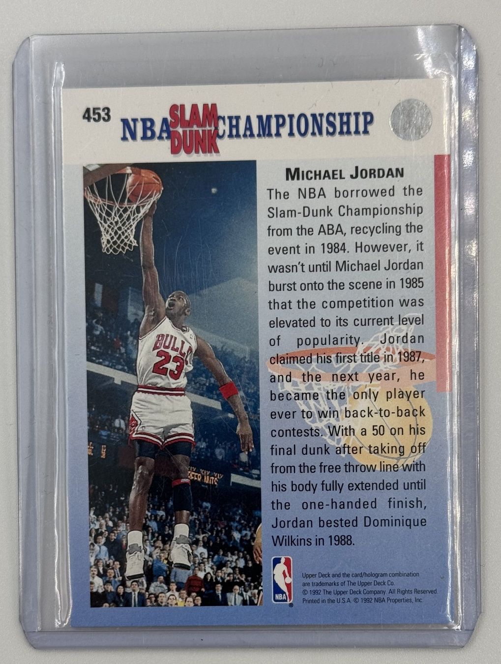Nba Sammelbilder & Trading cards: NBA Michael Jordan 1998 Upper Deck MJ #453 Slam-Dunk Contest – Neu (gemäss Beschreibung) aus Jegenstorf von plataOplomo 1