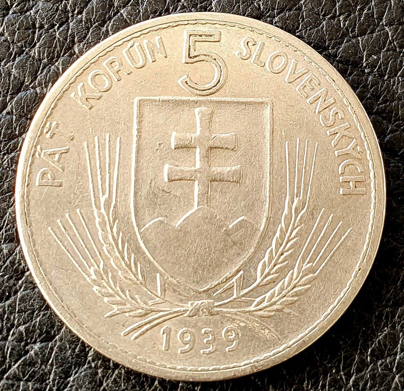 Alle Münzen: 5 Korun 1939 Slowakei – Gebraucht aus Egerkingen von Acc1 1