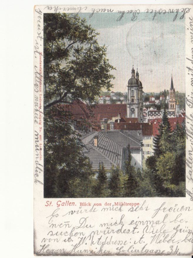 Cartoline postali: St. Gallen 1904 – Usato da Bürglen TG venduto da StampGraf