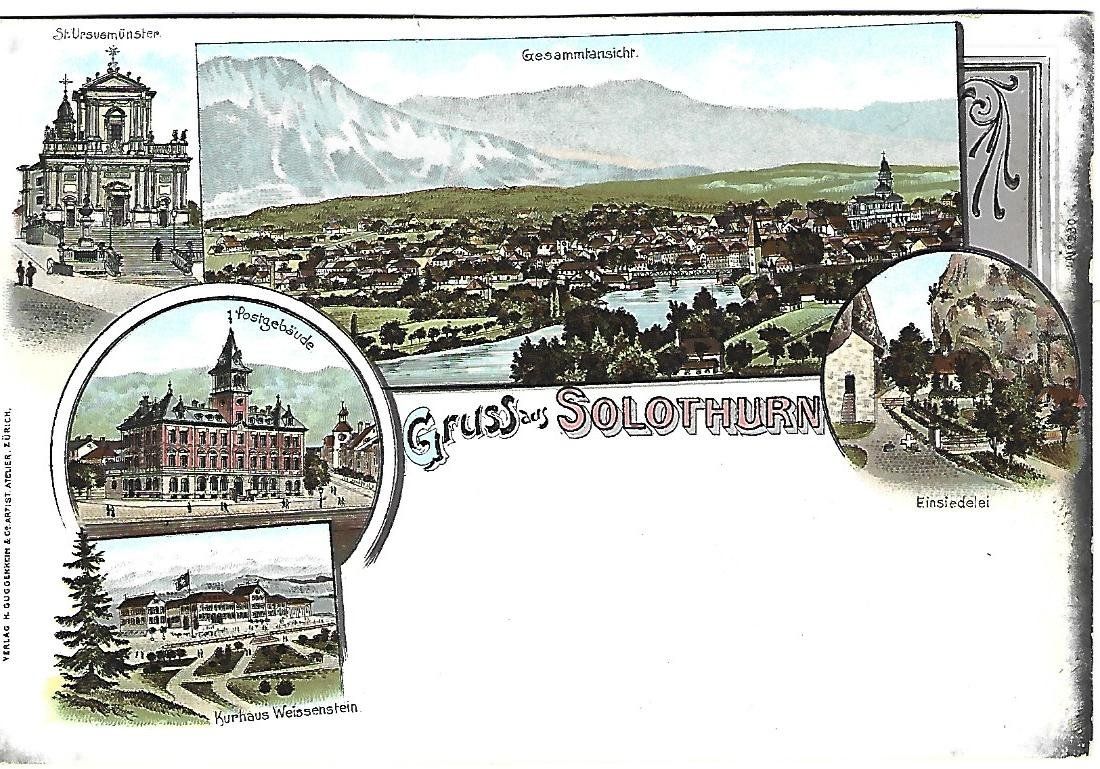 Cartoline postali: Gruss aus Solothurn Litho – Usato da Wetzikon ZH venduto da Brulu100