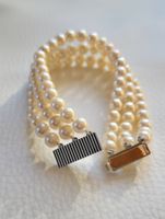 750 Weiss Gold Perlen Armband 18 Karat