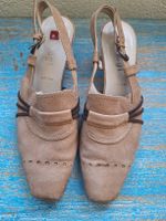 Slingpumps Högl beige Leder mit Blockabsatz gebraucht 38.5