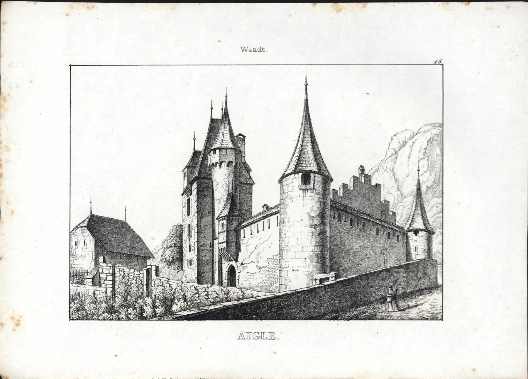 Stiche: Aigle von Wagner 1840 – Gebraucht aus Rafz von Helvet32
