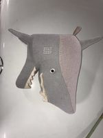 Stoffhai 3D Wanddeko grau ca. 40 cm guter Zustand