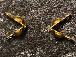 350x Endteile Klapp kapsel Gold kalotte Kette Bastel Schmuc