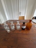6 antike Apothekerflaschen