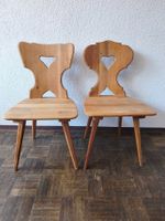 2 Stabelle Stühle Holz rustikal Landhausstil Massiv Holz