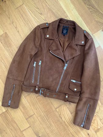 Braune Kunstlederjacke ZARA Grösse S