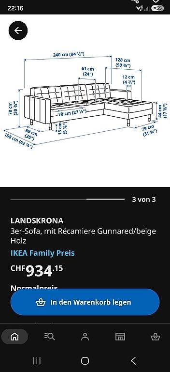 Sofas: Ecksofa hellgrau Landskrona – Gebraucht aus Konolfingen von fk01b534 2