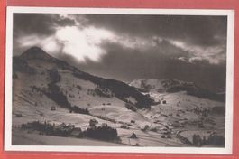 Oberiberg gegen Roggenstock im Winter - Fotokarte ca. 1930