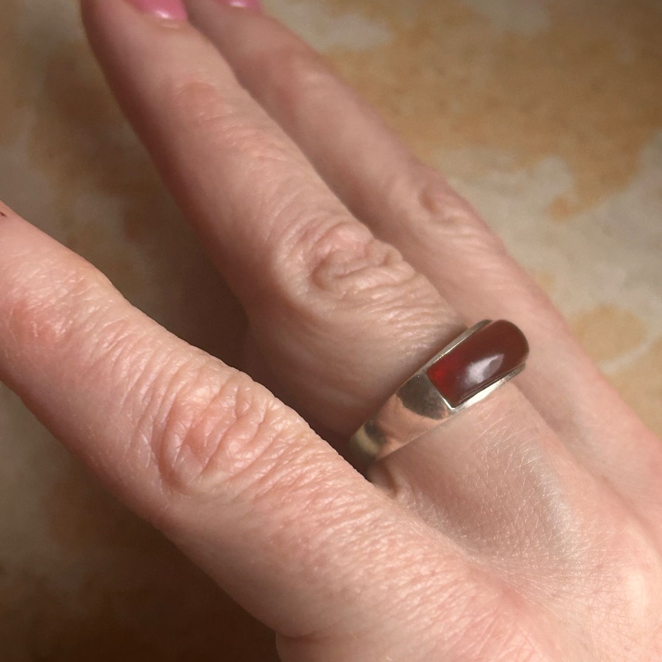 Ringe: Roter Achat Ring, 925er Silber (Grösse 54) – Gebraucht aus Dittingen von Bijoubelle 3