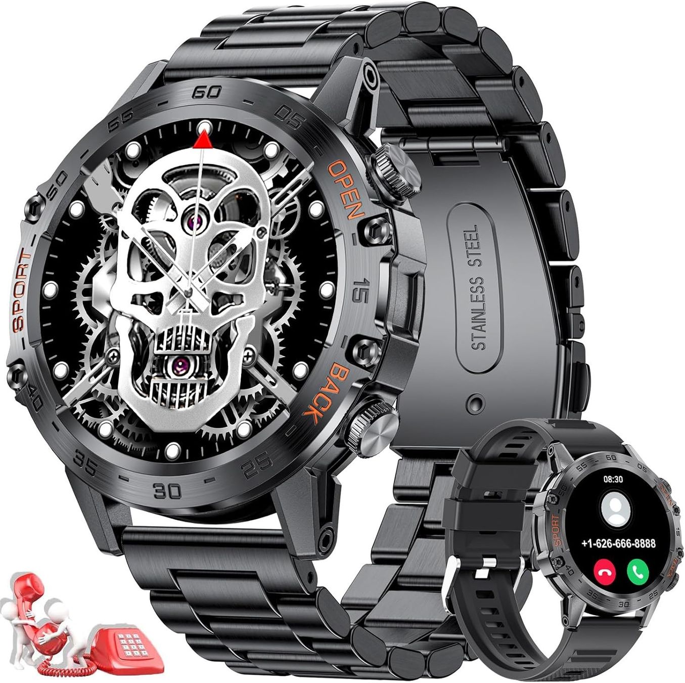 Smartwatch: Outdoor Multifunktion Smartwatch mit 2 Armbändern – Nuovo e nell'imballaggio originale da Châtelaine venduto da topshop.switzerland