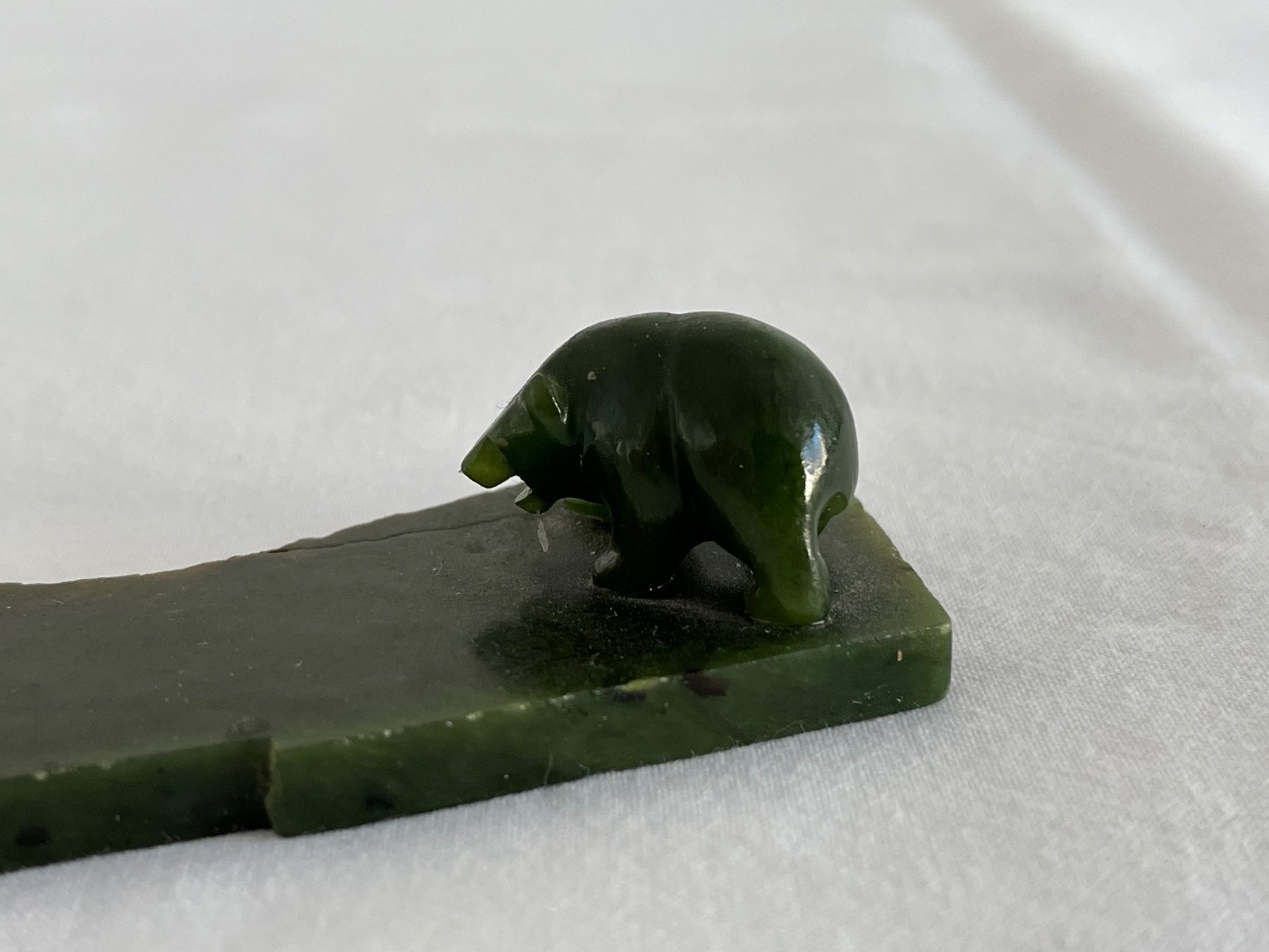 Statuette: Bär aus grünem Stein – Usato da Wetzikon ZH venduto da seli03 8
