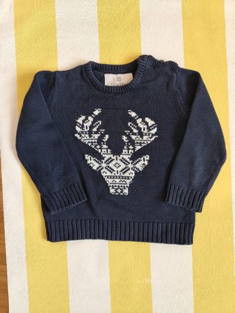 Marineblauer Pullover. 12/24 Monate