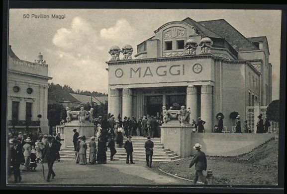 Cartoline postali: Bern, Landes-Ausstellung 1914, Pavillon  – Usato da Berlin venduto da bartko-reher