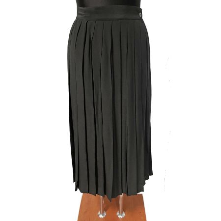 Wickeljupe Gr. S Plissee Seide schwarz Italy VINTAGE 1980s