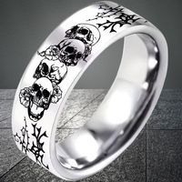 💀🌹Dark Romance – Schädel & Rosen Ring, Edelstahl, Gr. 6 🖤