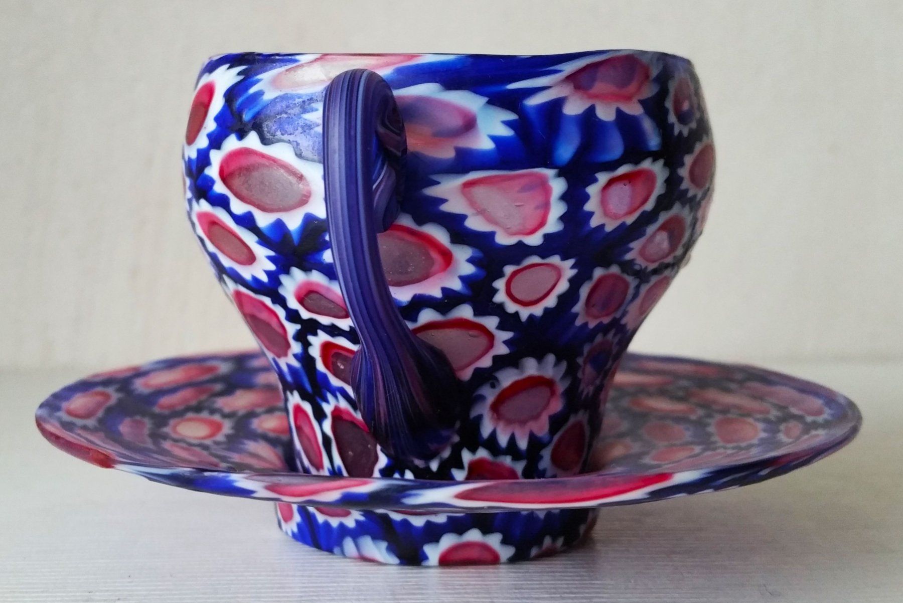 Tazze: MURANO Tasse mit Untertasse "Millefiori" – Usato da Oberriet SG venduto da ganesh435 3