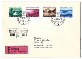 1955 portogerechter Pro Patria Expressbrief, Bundesfeier-St.