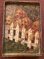 Altes Penelope Puzzle Holz Hunde Welpen Vintage 30 Teile