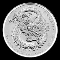 1 Oz / Unze / once .999 Silver coin, High Relief Dragon