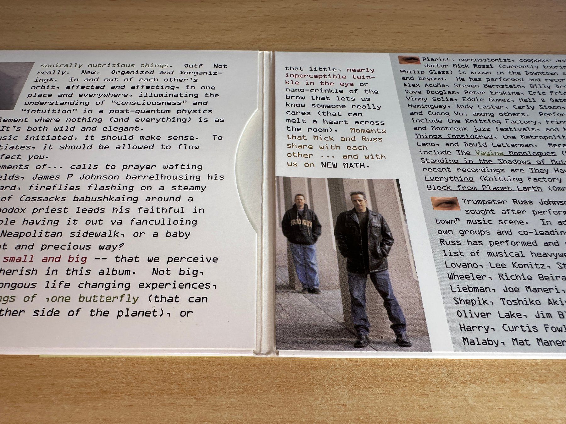 CD: Mick Rossi / Russ Johnson – New Math – Usato da Rikon im Tösstal venduto da Alpenmutz 2
