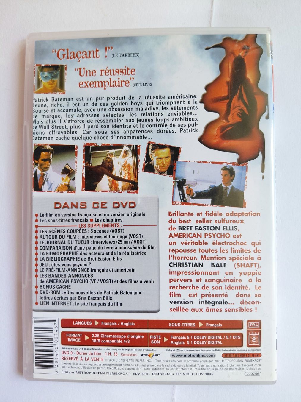 Tous les DVDs: American psycho – D'occasion à Denges par Hellboy10 1