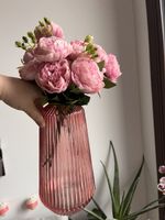 Wunderschöne Zara Home rosa Glasvase transparente Vase
