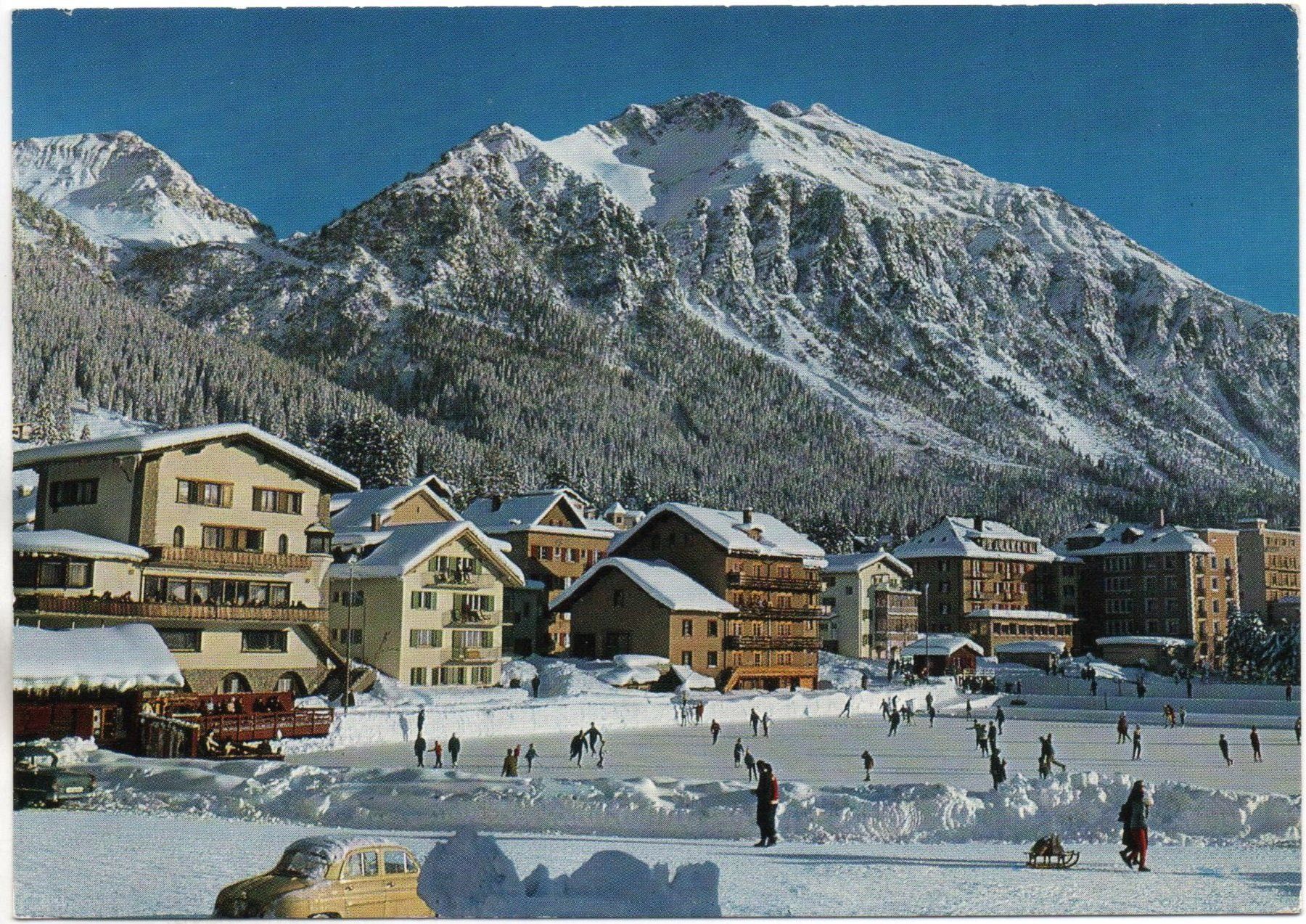 Ansichtskarten: LENZERHEIDE Lenzerhorn, Eislauf, Auto – Gebraucht aus Jona von philajona
