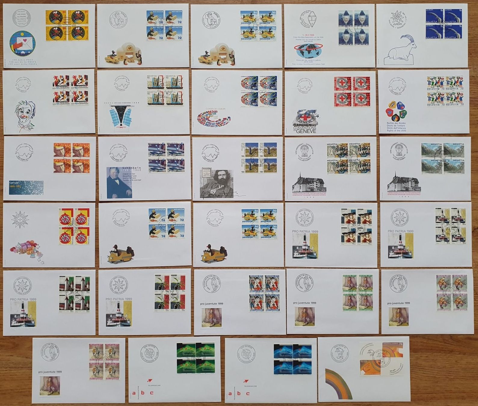 Tous les timbres: 29 FDC Viererblöcke 1999, Postpreis über 100.- – D'occasion à Fislisbach par Zigzag12
