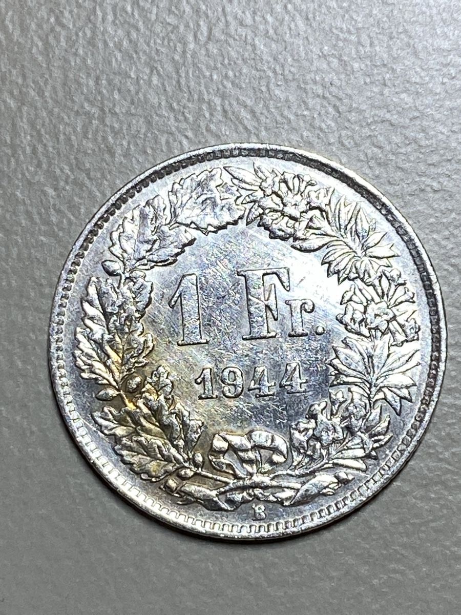 Tutti le monete: Suisse - 1 franc - 1944 - AG  – Usato da Payerne venduto da Mike1682