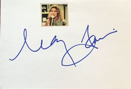 Nancy Travis Autogramm signiert Karte m.Bild 10x15cm