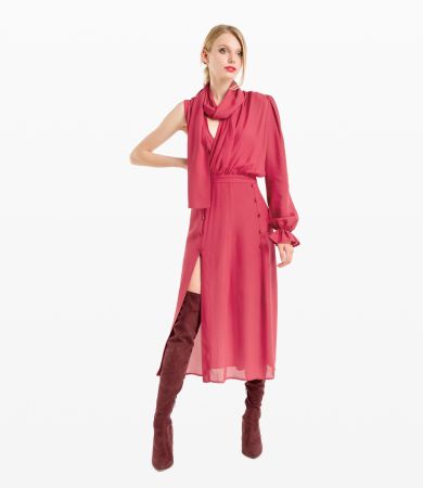 Elisabetta Franchi MIDI ASYMMETRICAL DRESS