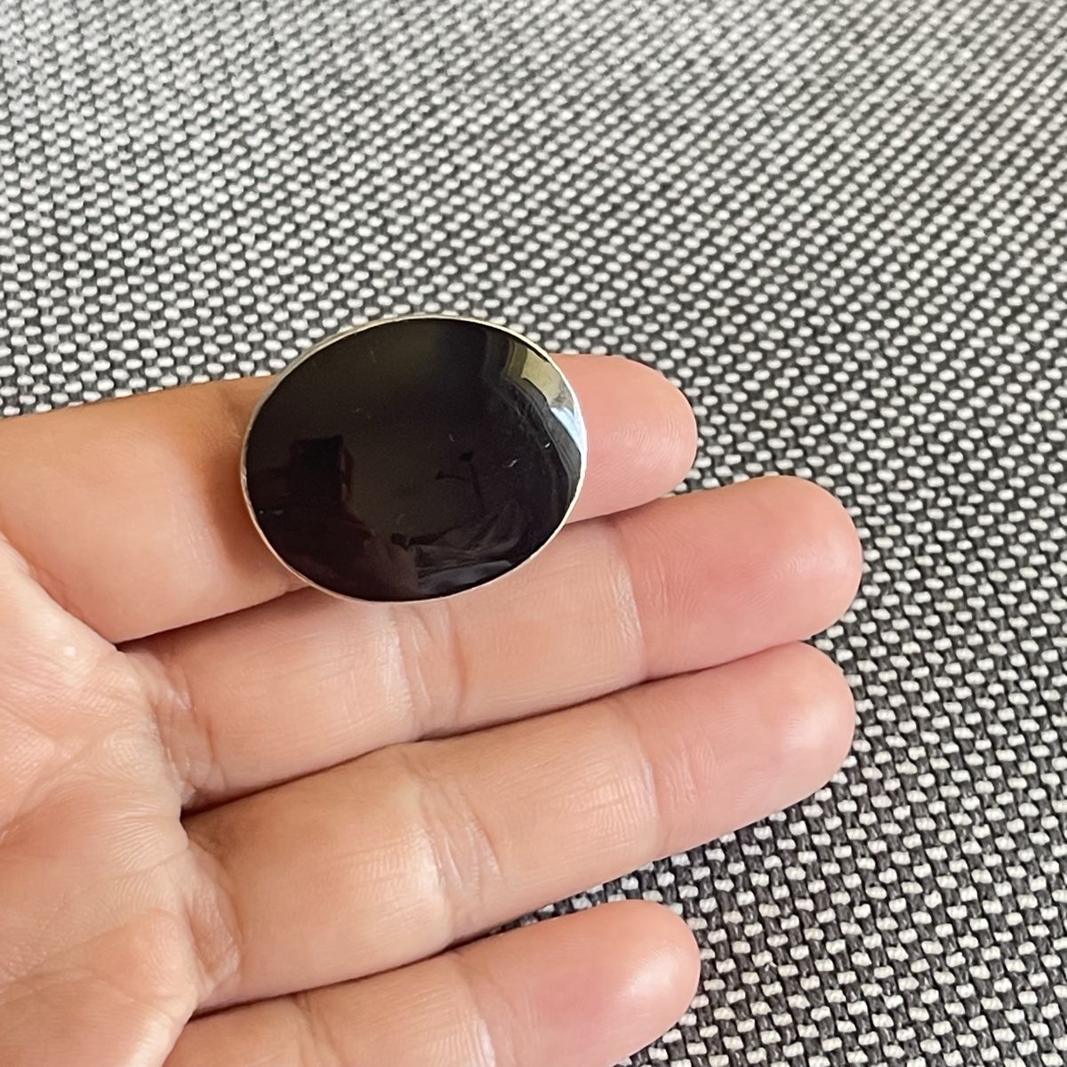 Anelli: Ring aus Sterlingsilber 925 mit schwarzem Stein – Usato da Bern venduto da dek_7bjd 1