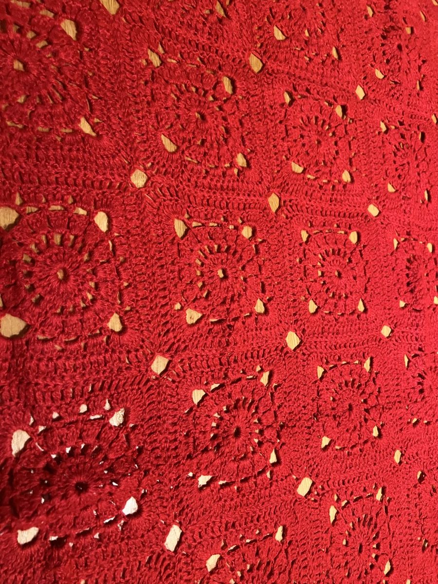 Coperte: Handgemachte Gehäkelte Decke, Rot Wolldecke Patchwork – Nuovo (secondo la descrizione) da Basel venduto da SimpleE 1