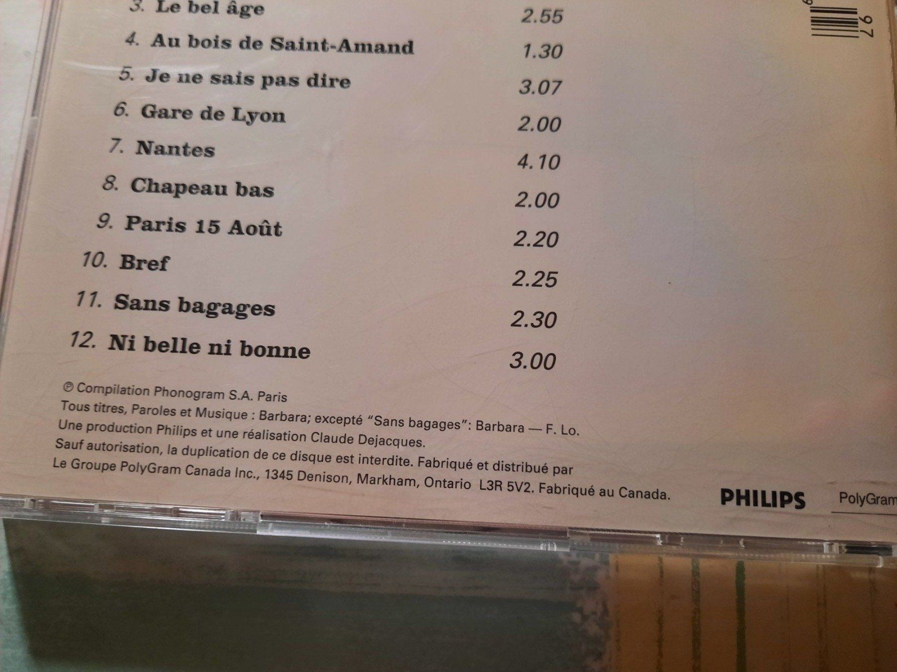 CD: CD Barbara chante Barbara – Usato da Pully venduto da bro_n52j 3
