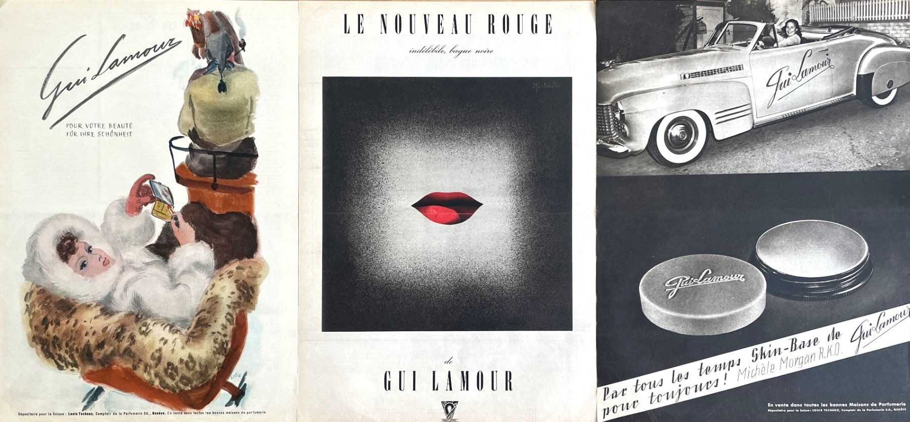 Foto & Immagini: Guy Lamour - 3 alte Werbungen / Publicités 1944/46 – Usato da Savagnier venduto da Ne2065 1