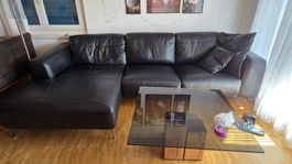 Sofa Milano Echtleder schwarz