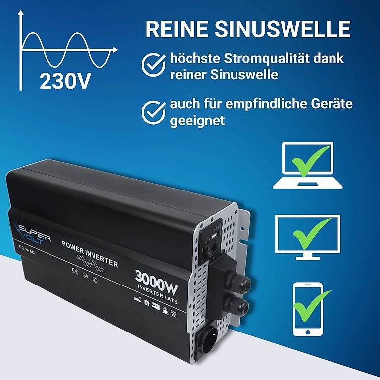 Wechselrichter: Supervolt 12V 3000W Wechselrichter – Gebraucht aus Bülach von CAMPTIVITY 1