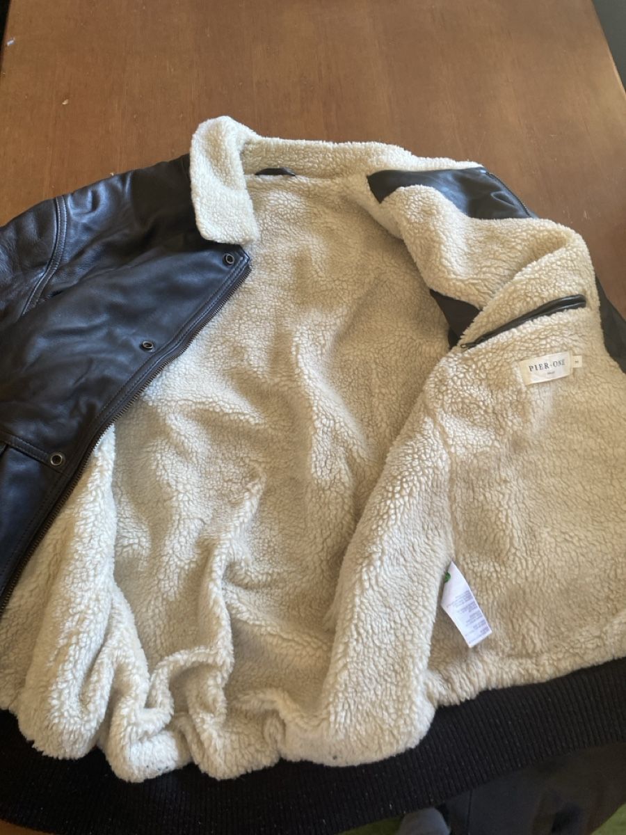 Giacche: Pier One Lederjacke mit Lammfellfutter braun Grösse M – Nuovo (secondo la descrizione) da Horgen venduto da fil_r5gb 1