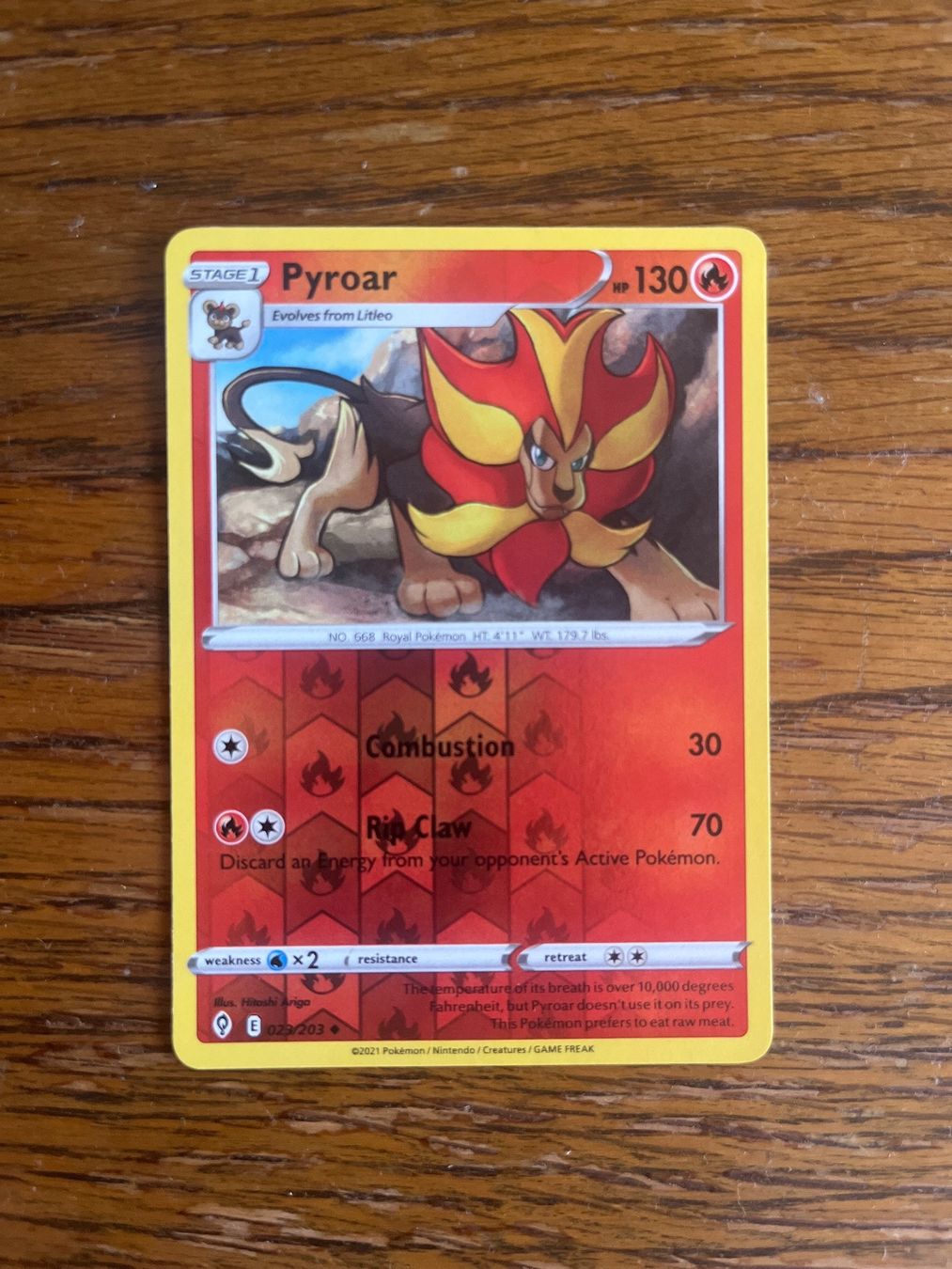 Pokémon Carte collezionabili: Carte Pokemon Pyroar holo reverse - Evolving Skies - EN – Usato da Vernayaz venduto da Darkfrost