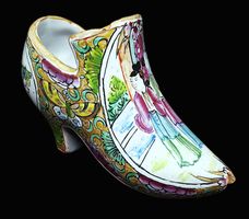 ancienne chaussure faïence antik Mini Schuh Fayence 10 cm