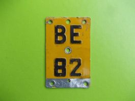 Velonummer / Mofanummer / Töfflinummer BE 82