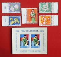 PRO JUVENTUTE SATZ 193 - 197 UND BLOCK 199 1962** POSTFRISCH