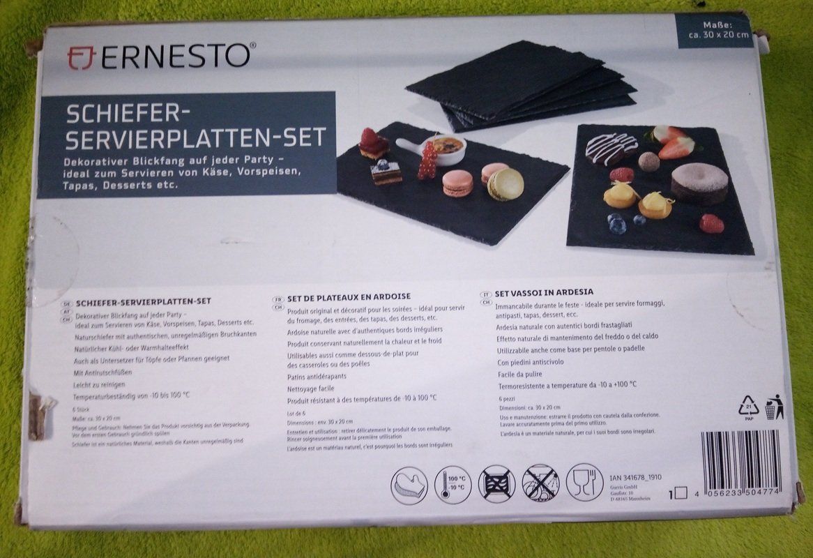 Piatti di portata: Ernesto 6er Set Schiefer Servierplatten – Usato da Werdenberg venduto da EXA-Secondhand 5