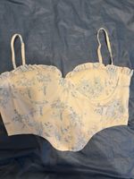 Cider Korsett Blumenmuster Weiss Blau Grösse M neu