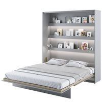 Schrankbett PIKO Vertikal Grau + LED Beleuchtung - 180x200cm