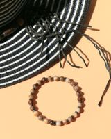 Armband aus versteinertem Holz und Hämatit