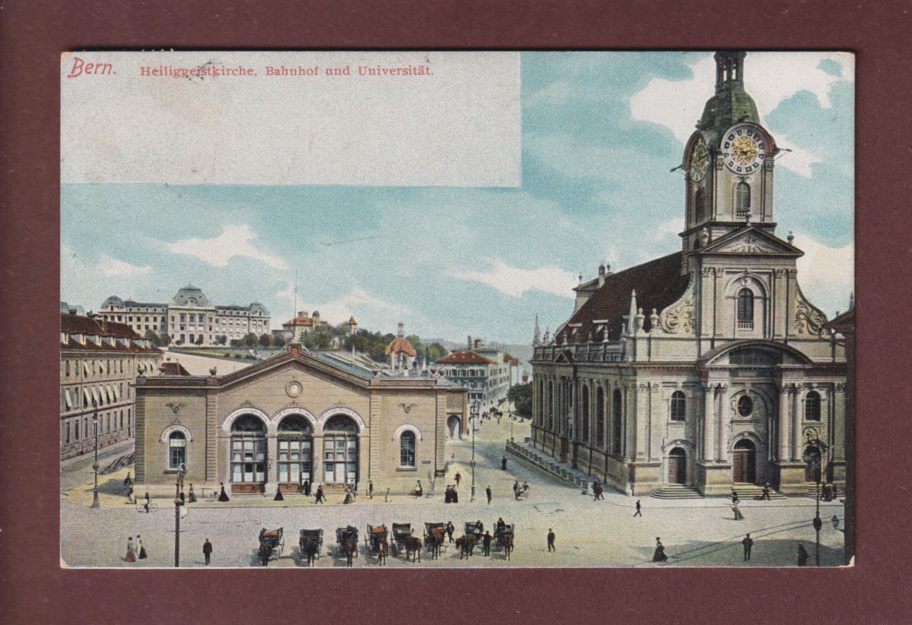 Ansichtskarten: BERN - Bahnhof - Heiliggeistkirche - 1906 – Gebraucht aus Pully von nicecards-shop