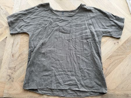Kurzarm Leinen-Shirt grün, Gr. M/L